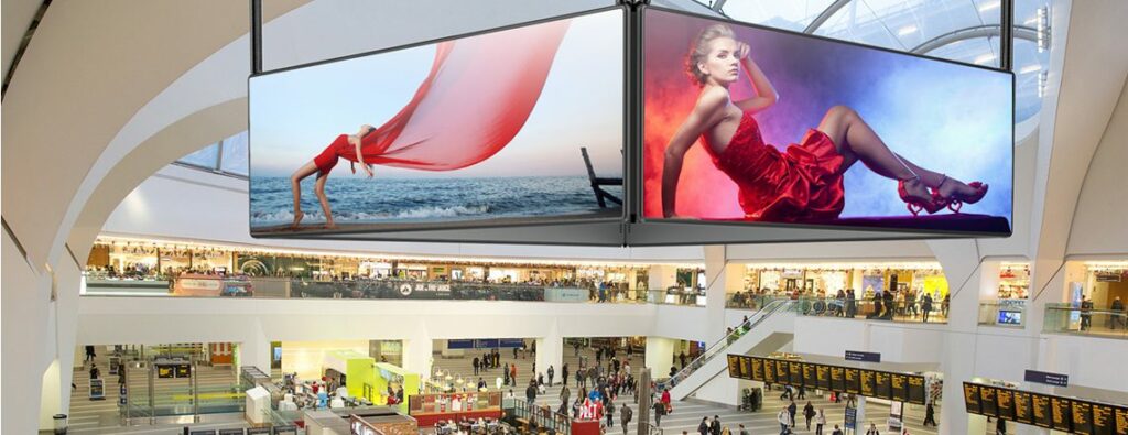 Digital Signage LED Display - auch bekannt unter LED Stele, LED Totem oder Digitale Kundenstopper zu kaufen bei firstSpot in Wien, Österreich